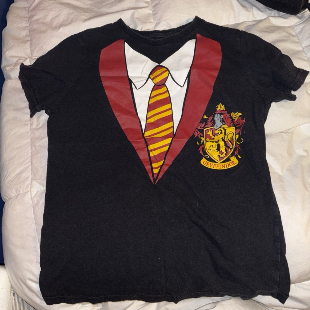 Harry Potter Shirt Women's XL Black Red Gold White Gryffindor Short Sleeve