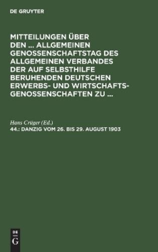 Danzig, Vom 26. Bis 29. August 1903 (Hardback)