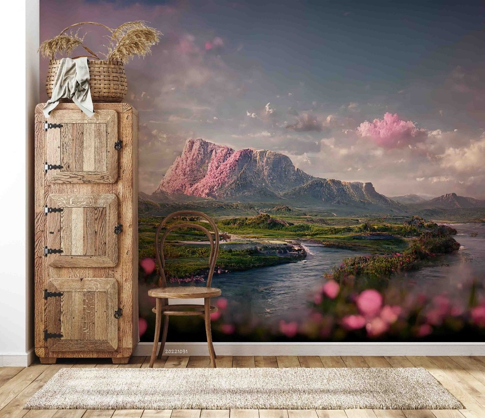 3D Sky Mountain River Landscape Wall Murals Wallpaper Murals Wall Sticker 2