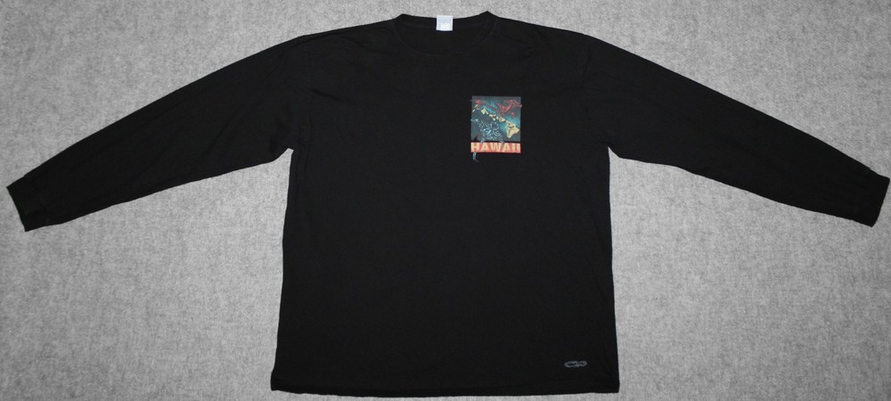 CRAZY SHIRTS HAWAII TRIBAL ISLAND L/S TEE Manta Ray Hammerhead Shark XXL t-shirt