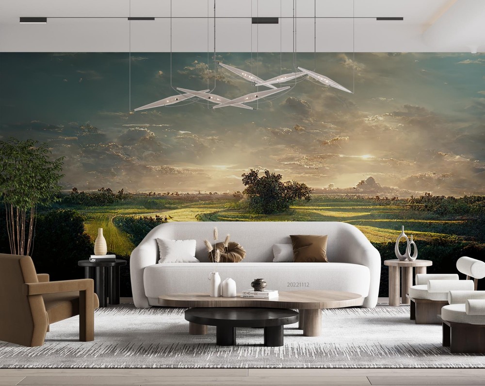 3D Sky Field Landscape Oil Painting Wall Murals Wallpaper Murals Wall Sticker