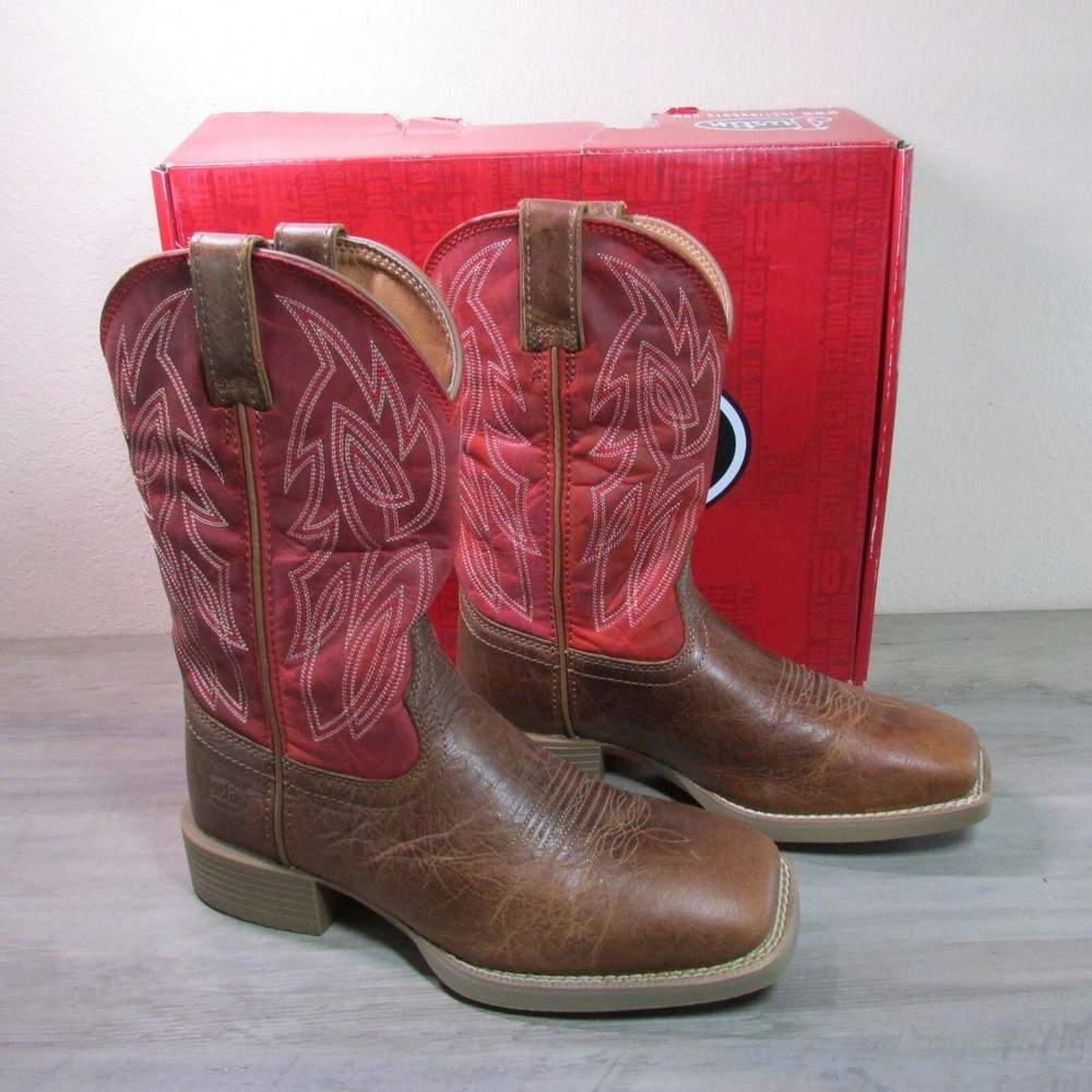 Justin Mens Wide Square Toe 11-Inch J124 Canter Boots in Roasted Cognac Water Buffalo Leather  