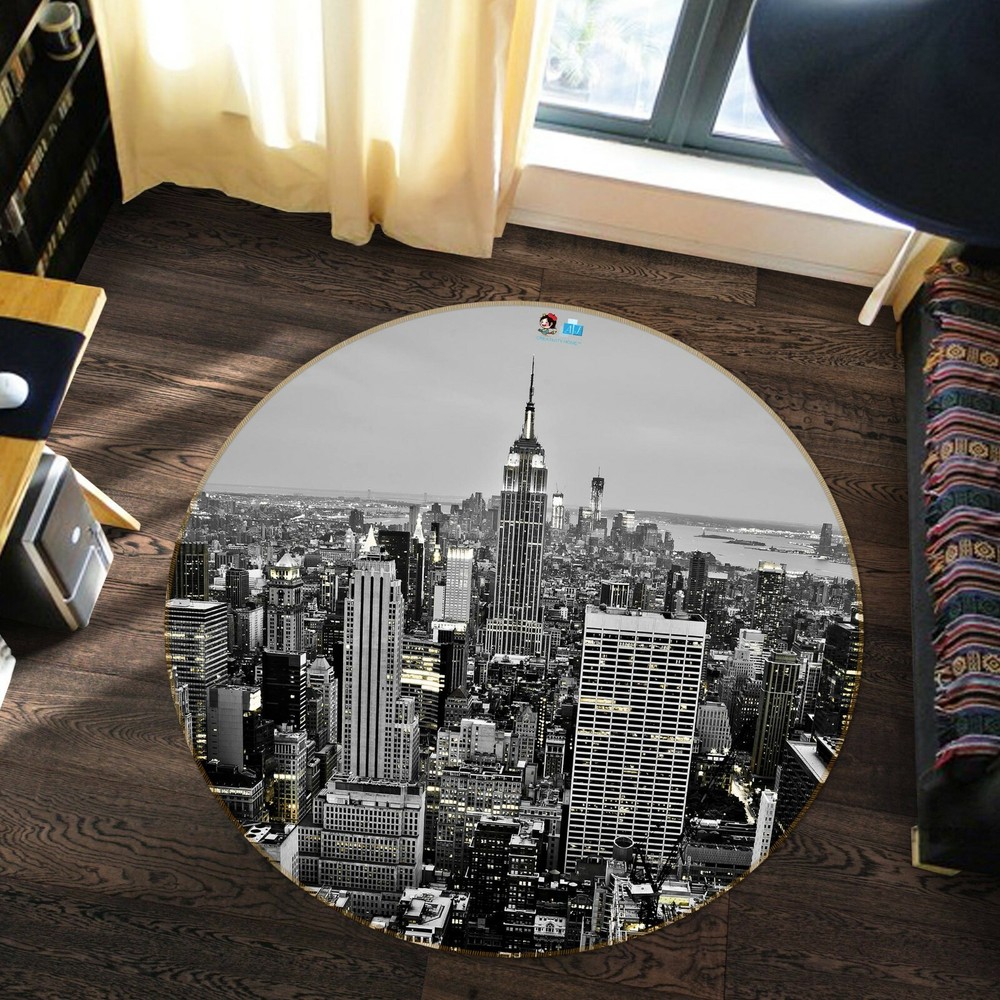 3D Black And White City NAO3704 Game Rug Mat Elegant Photo Carpet Mat Fay