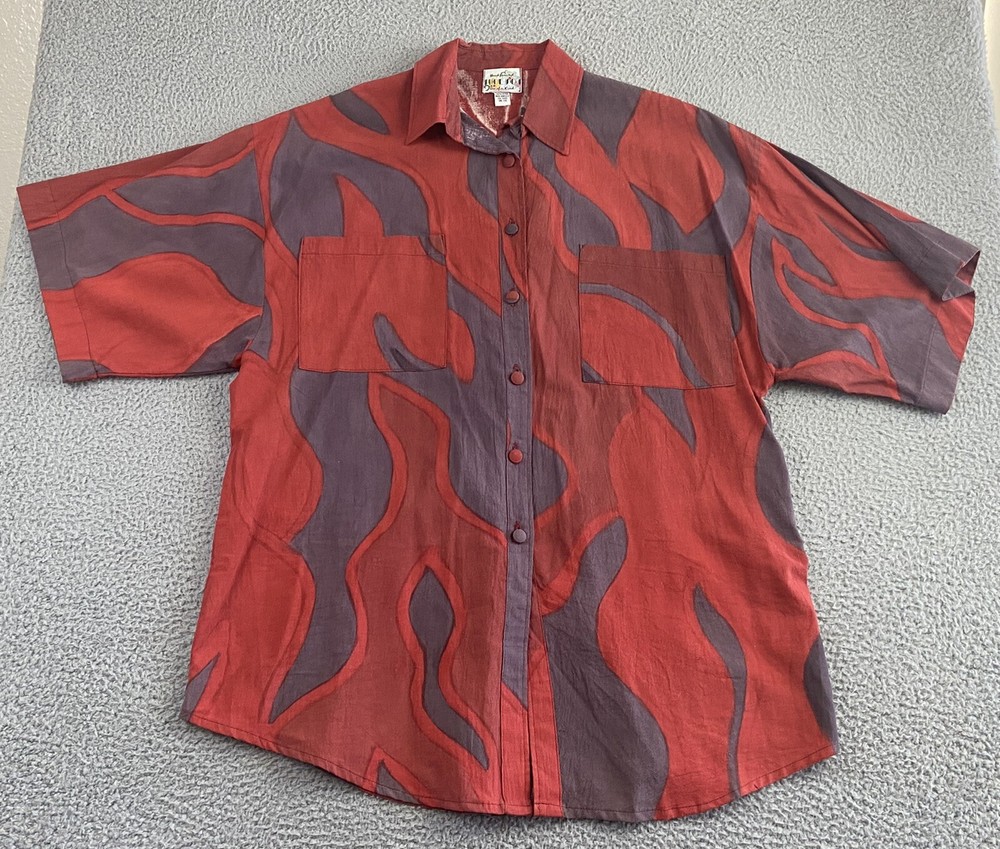 SUCESOS Shirt Dress Hand Painted Art-to-Wear Resort Wear Oversized One Size Boho