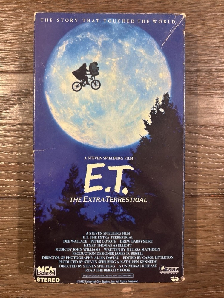 E.T. The Extra-Terrestrial VHS Cassette Video Tape Black Green 1988 Vintage MCA