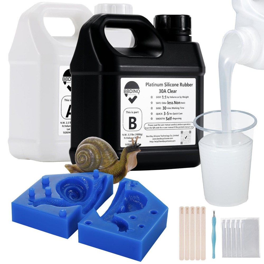 Silicone Mold Making Kit 4.4lbs High Strength Liquid Rubber 30A