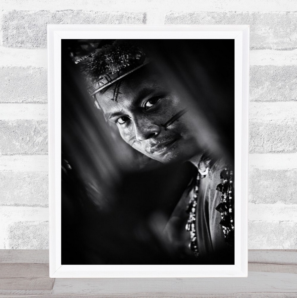 Amazonian Warrior Black and White Portrait Wall Art Print