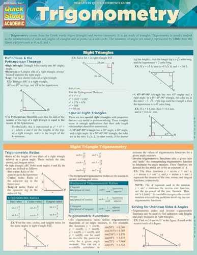 Trigonometry (Quick Study Academic) - Pamphlet, by ExpoLog LLC - Very Good x