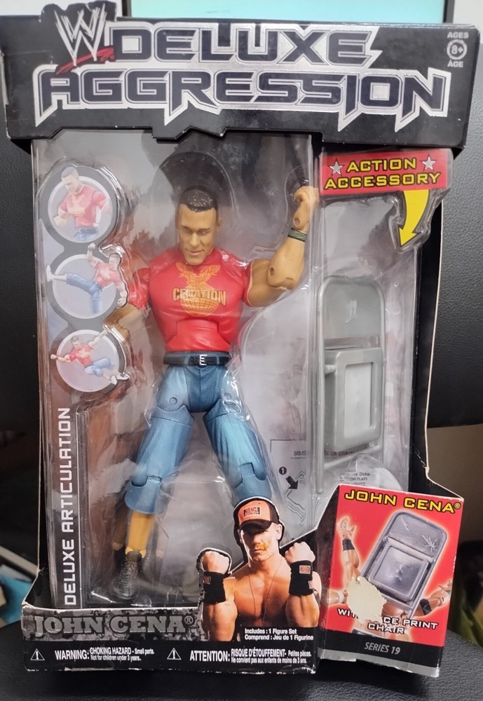 WWE Jakks Deluxe Aggression Series 19 - John Cena Action Figure & Accessory NIB