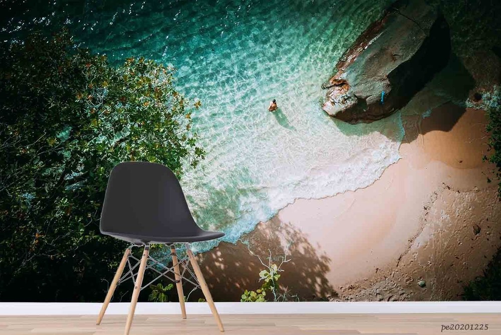 3D Overlooking Sea Bay Landscape Wall Murals Wallpaper Murals Wall Sticker