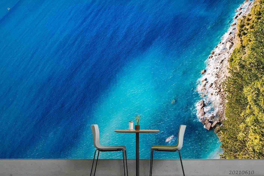 3D Ocean Coast Landscape Wall Murals Wallpaper Murals Wall Sticker
