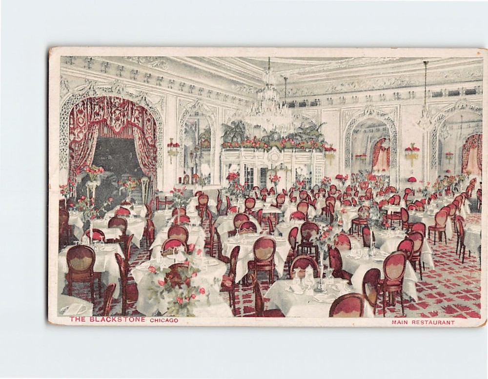Postcard The Blackstone Chicago Illinois Main Restaurant USA North America