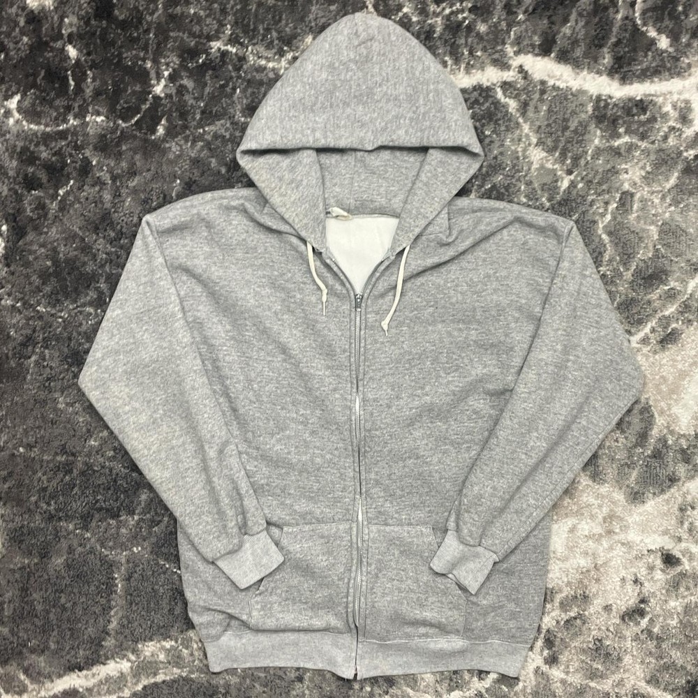 Vintage Hoodie Mens XL Blank Tultex 80s 90s Thermal Lined Sweatshirt USA Made