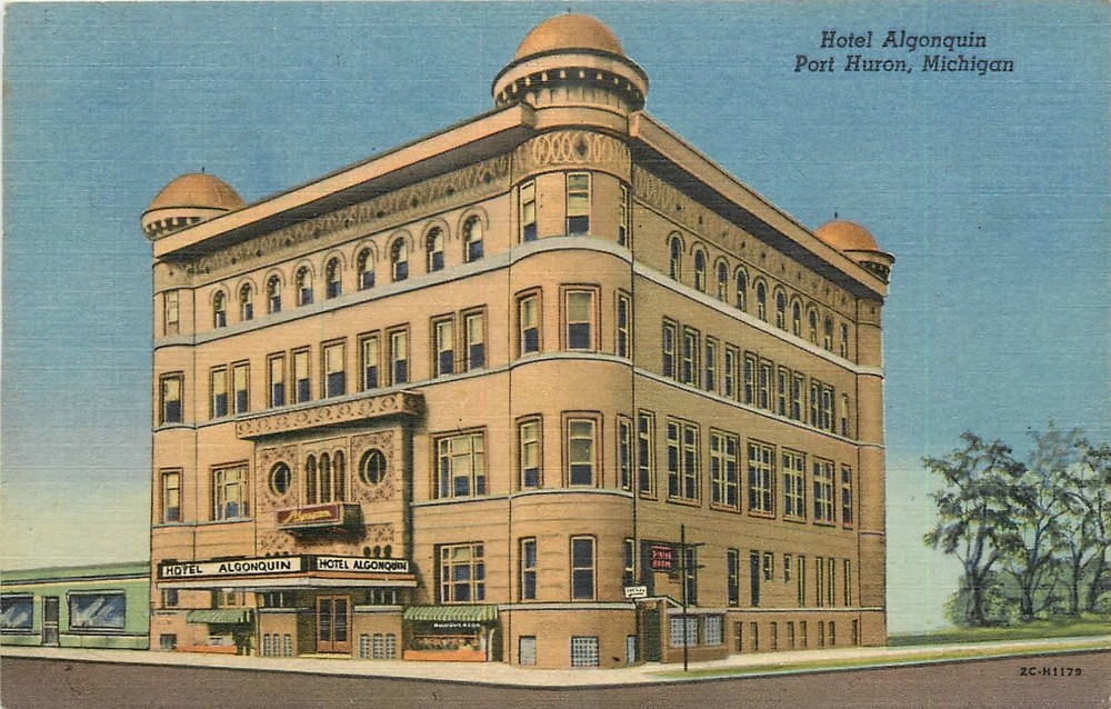 1940s Port Huron Michigan Hotel Algonquin occupation Teich Postcard 26-3899