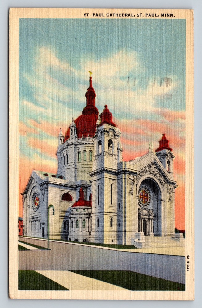c1948 St. Paul Cathedral In Minnesota VINTAGE Postcard