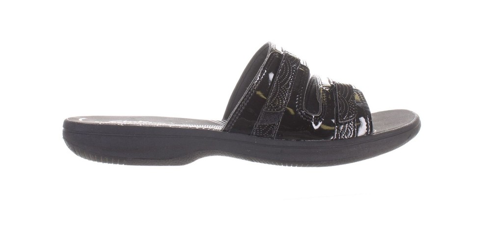 Clarks Womens Breeze Piper Black Sandals Size 11 Comfortable Casual