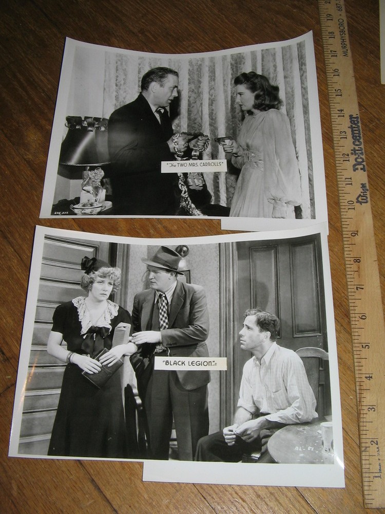 TV station photo 1960s HUMPHREY BOGART Barbara Stanwyck (2 items)