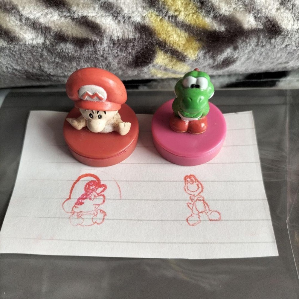 1990s Super Mario Yoshi’s Island Mini Stamp Figure Set Vintage Collectible