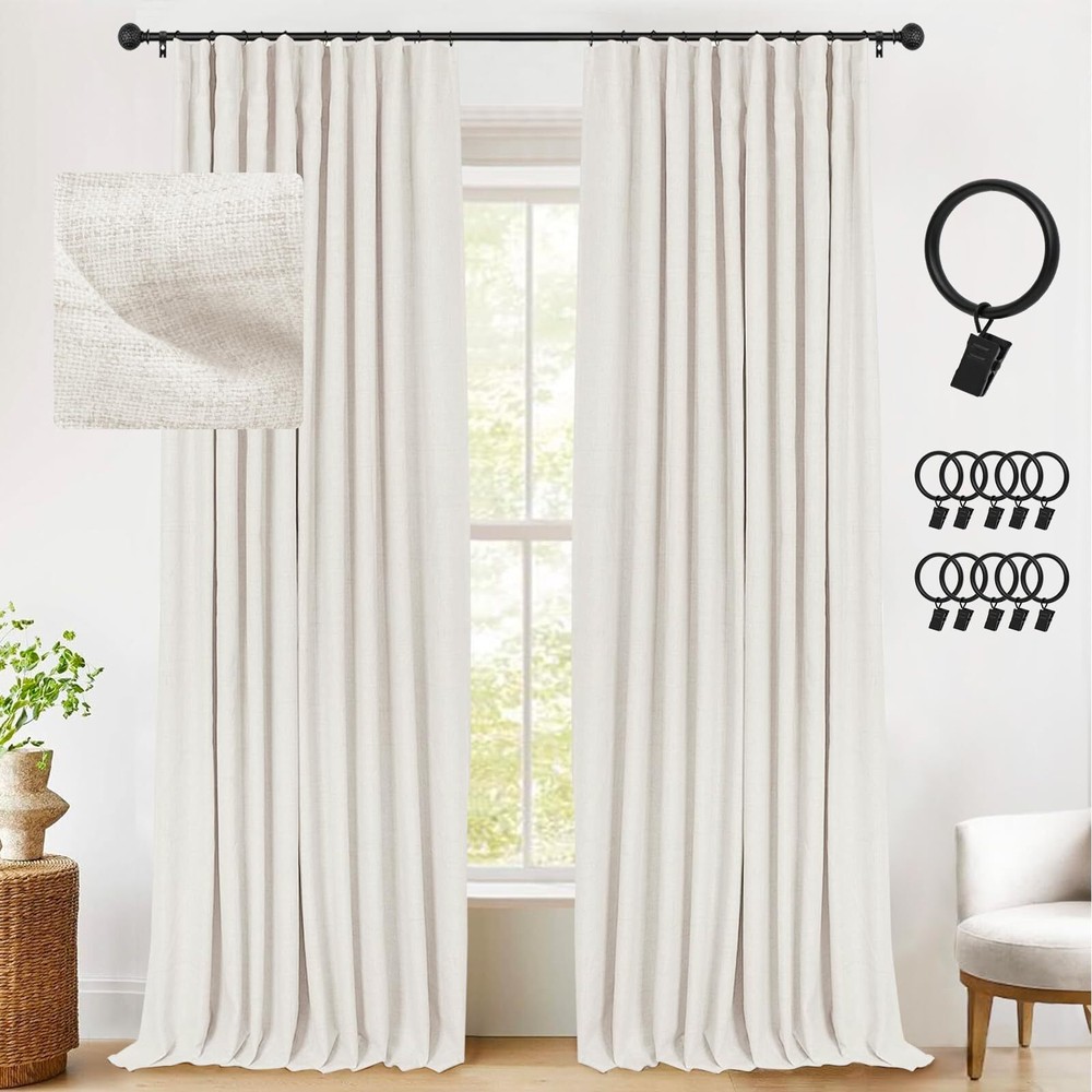 Thermal Sliding Door Curtains 100% Blackout Curtains for Bedroom, Sliding Gla...