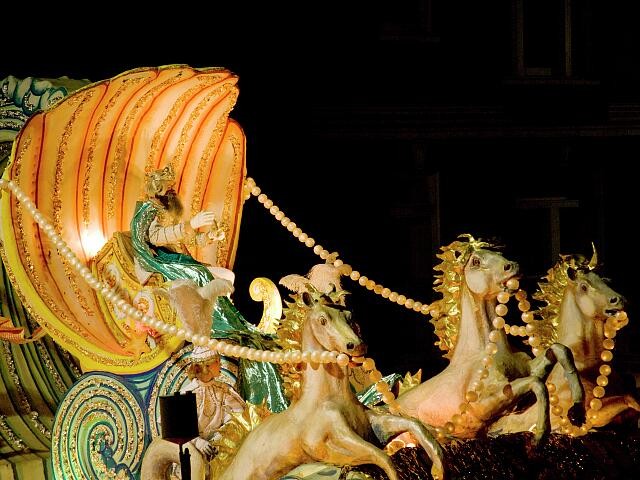Photo:New Orleans Louisiana 2006 Mardi Gras Parade Float Horses
