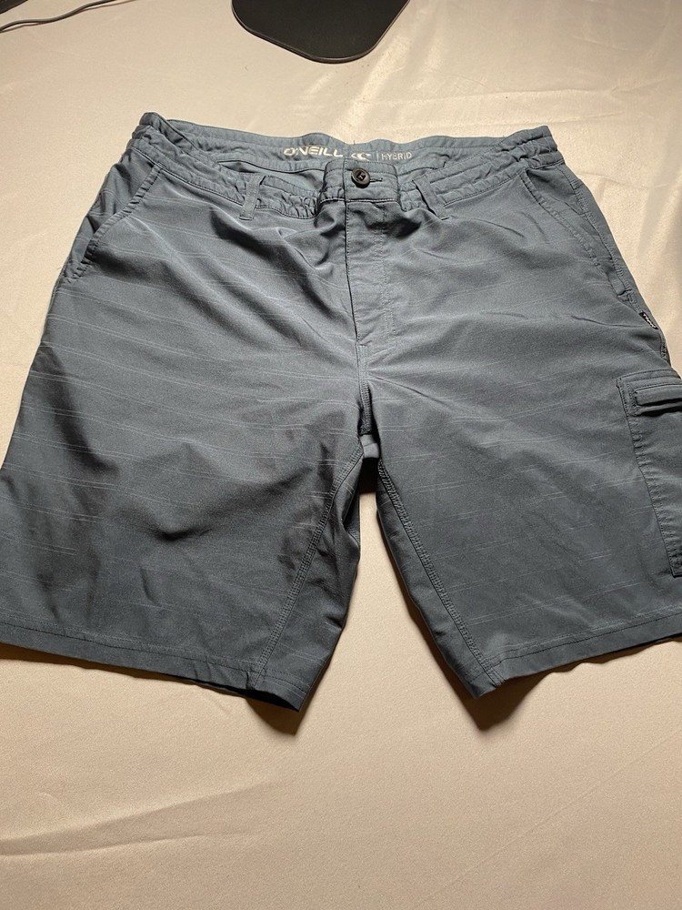 O'Neill Hybrid Men's Athletic Shorts Quick Dry Stretch Pockets Gray Size 38