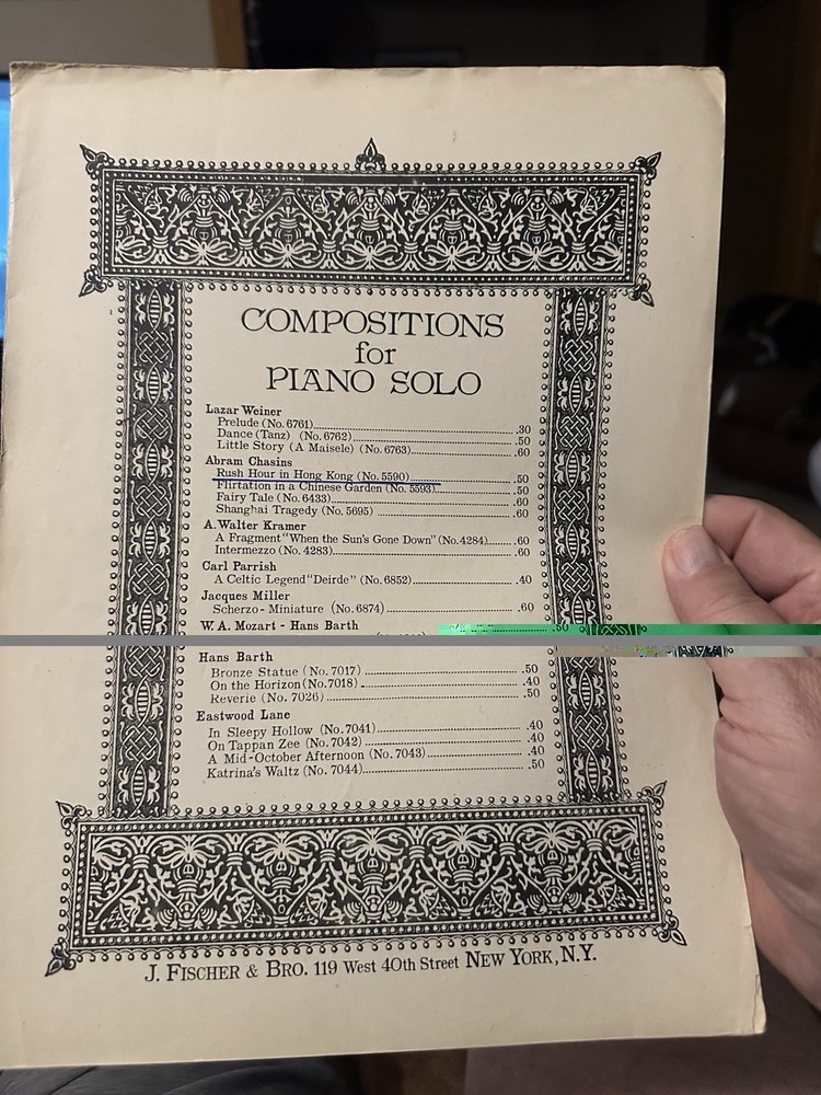 B 1924 Exotic Novelty Sheet Music RUSH HOUR IN HONG KONG by Chasins