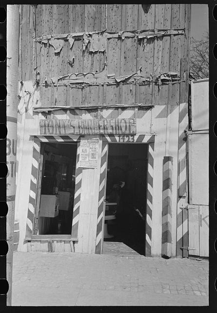 Photo:San Antonio Texas 1939 Tony's Barber Shop Storefront FSA