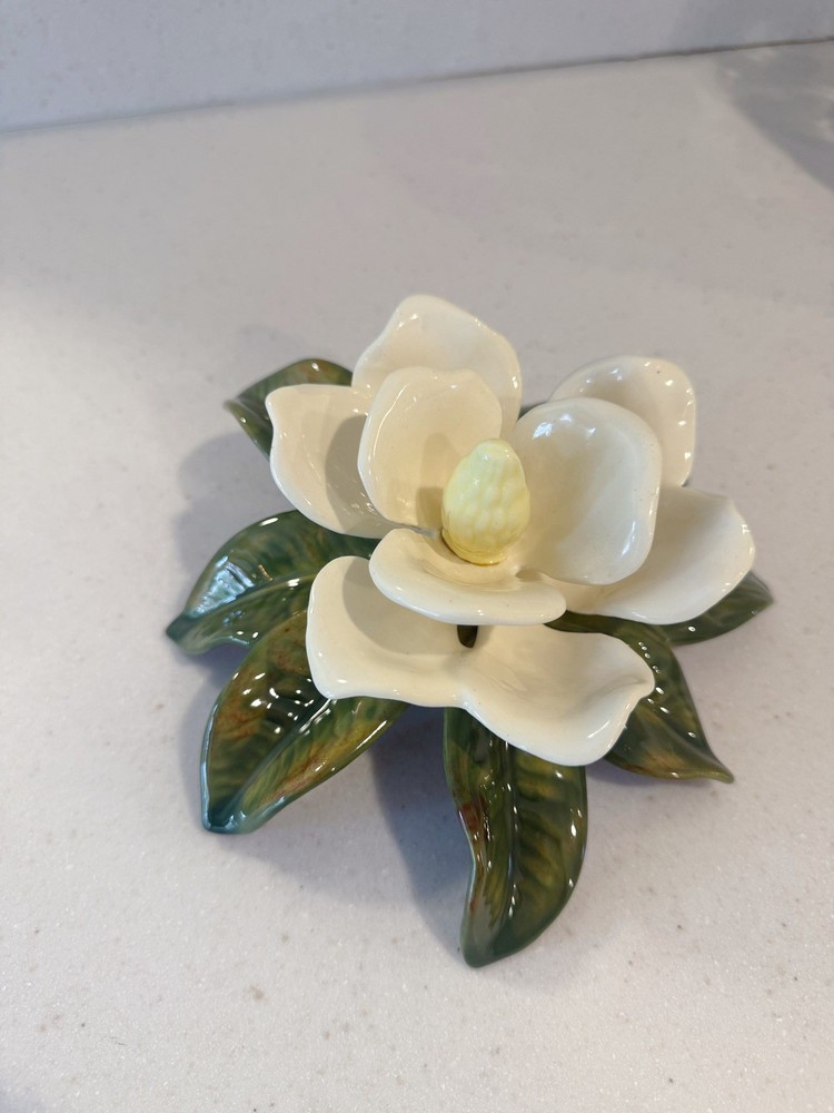 Vintage Jamar Mallory Mold 1970's Large Ceramic Magnolia Artist Signed