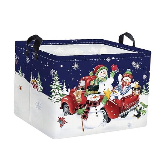 Gnome Penguin Snowman Basket Christmas Tree Snowflake Gift Basket Winter Moon