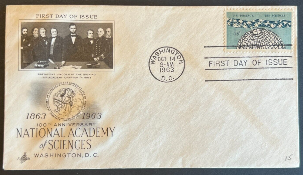 NATIONAL ACADEMY OF SCIENCES #1237 OCT 14 1963 WASHINGTON DC FDC BX6-image