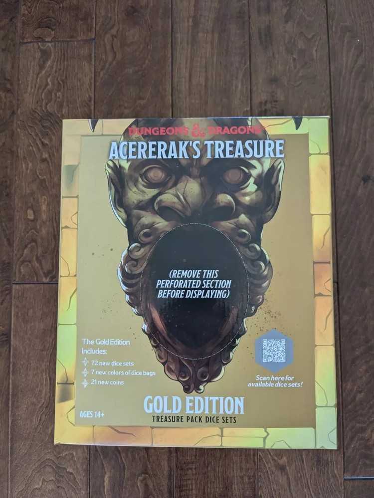 D&D Acererak's Treasure Gold Edition Treasure 25 Packs Dice Sets Sealed IN HAND-image