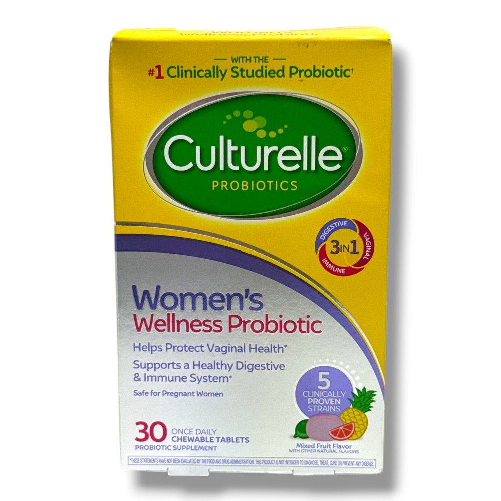 Culturelle Probiotics Women's Wellness Probiotic -30 Chewable Tablets-New In Box