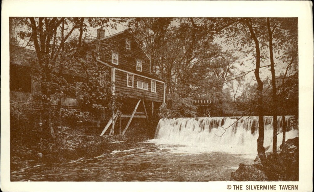 Silvermine Tavern Norwalk Connecticut ~ Old Mill ~ vintage postcard