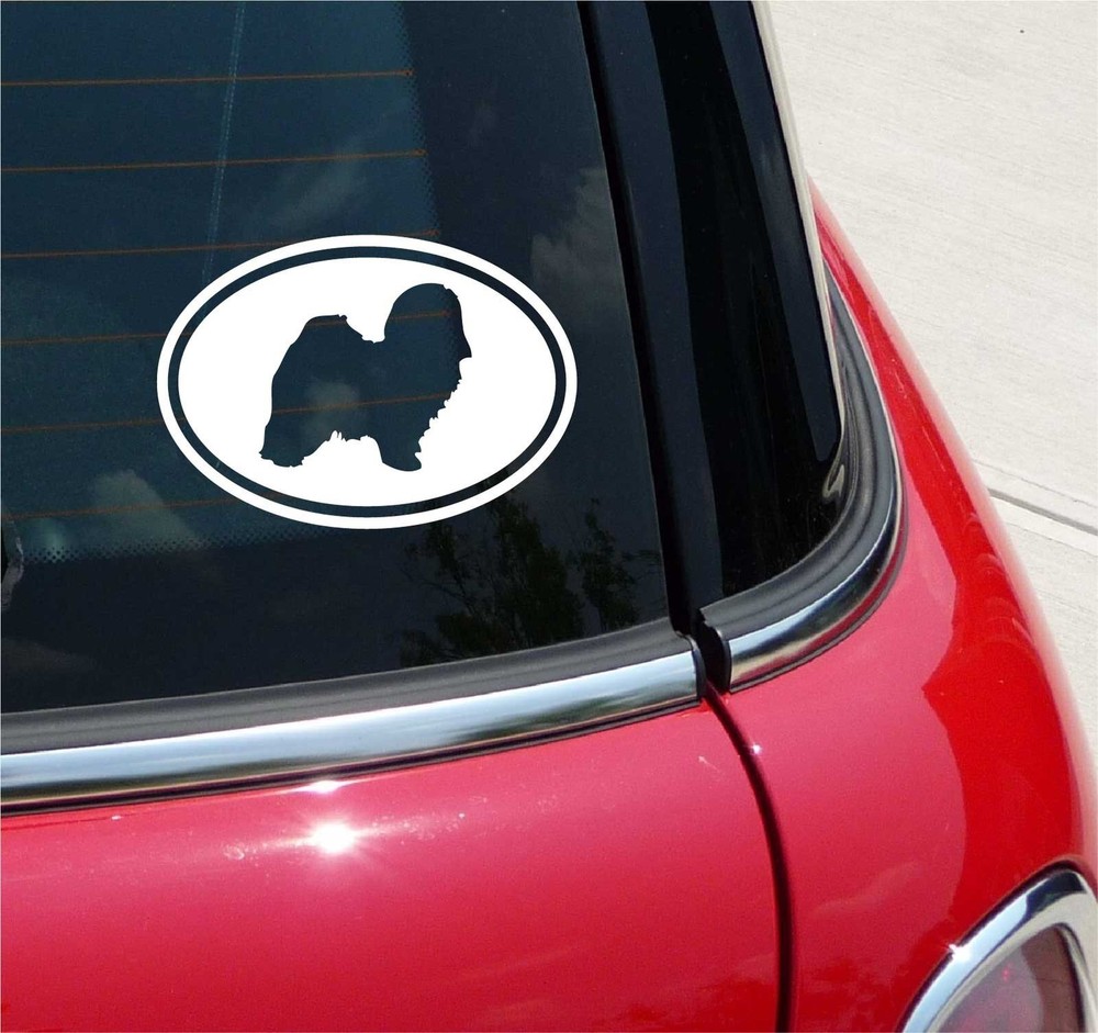 Euro Havanese Dog Graphic Decal Sticker Car Wall Oval NOT Two Colors