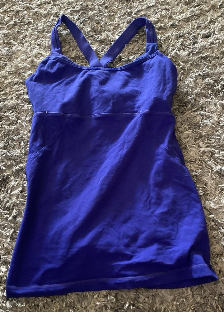 Lululemon Adjustable Strap Scoop Neck Athletic Tank Top Blue Women’s Size 6