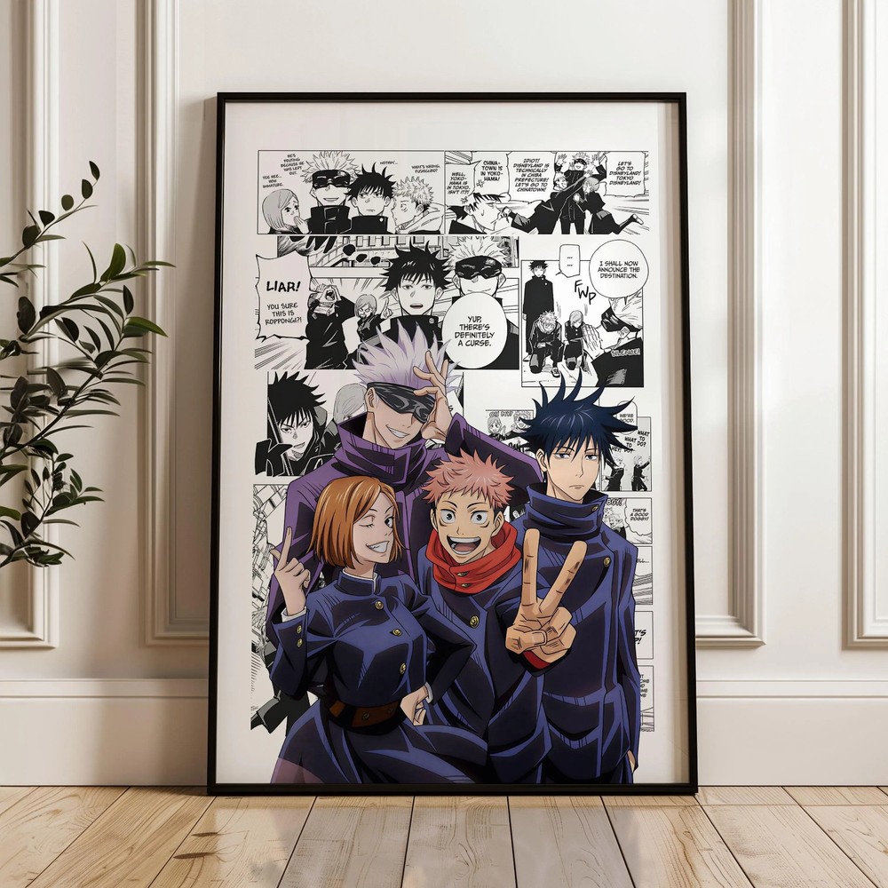 Jujutsu Kaisen Poster Curated Manga Panels Anime Wall Art Decor All Sizes