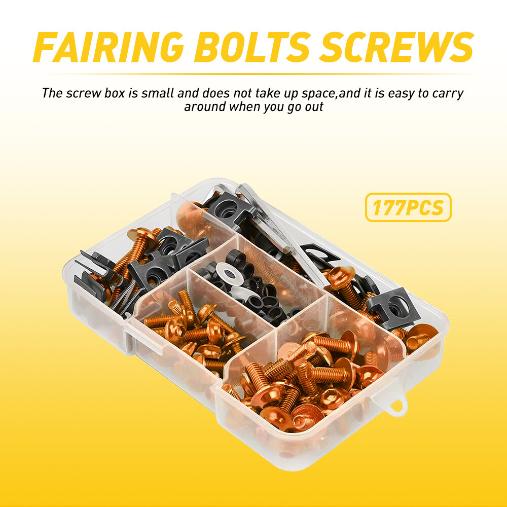 Kawasaki Motorcycle Fairing Bolt Kit Gold Body Screw Set Replacement US