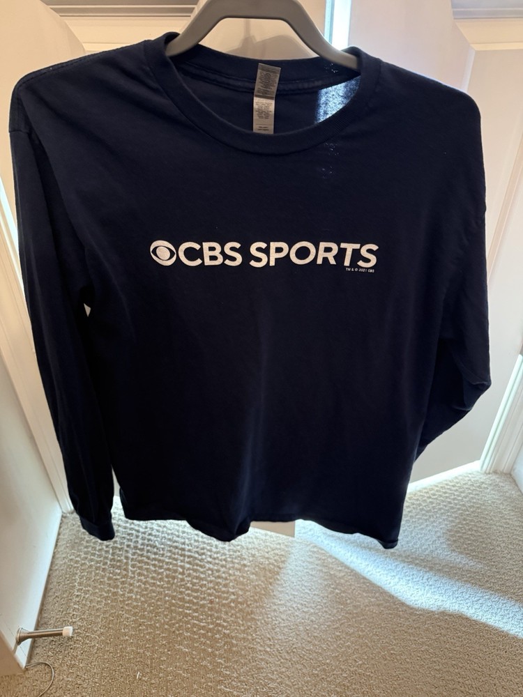 CBS Sports Long Sleeve Shirt Gildan Size Large Blue