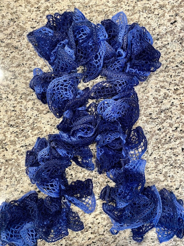 Pretty Cute Navy Blue Junior Women's Ruffled Glitter Scarf