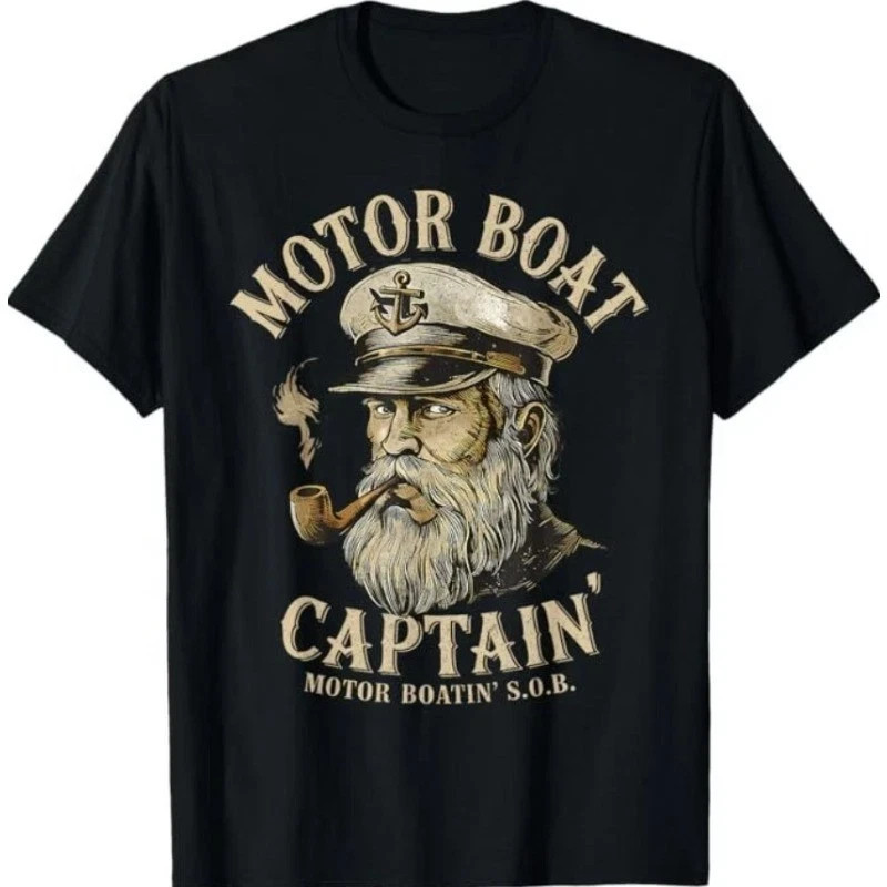 Motor Boat Captain Funny Pontoon Boating Motor Boatin Lake T-Shirt