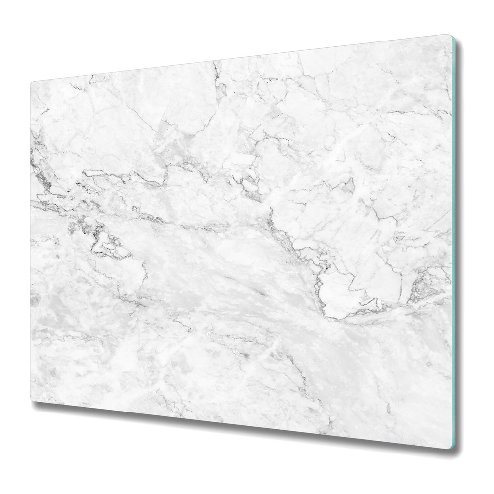 Tempered Glass Cutting Board Worktop Saver Elegant Marble Art 60x52