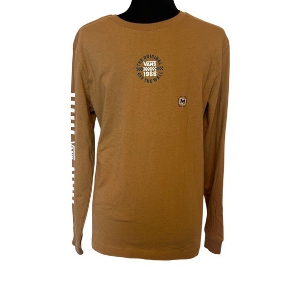 NWT Vans Off the Wall Men's Tan Long Sleeve Tee Size Medium