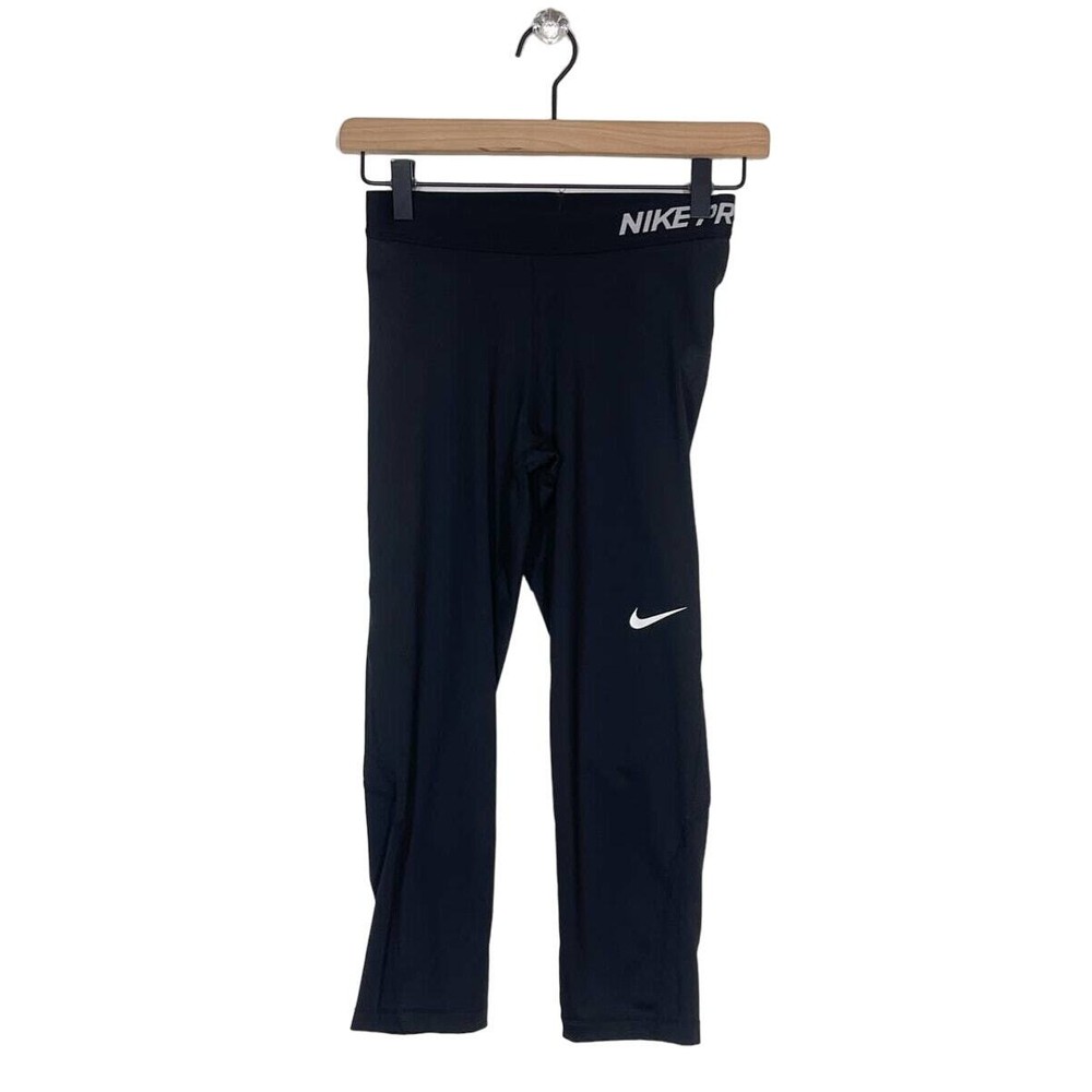 Nike Pro Black Crop Leggings Womens Size Small Workout Activewear Capri