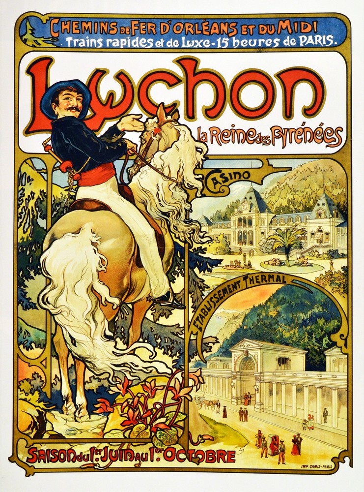 Decor Poster.Interior design Art Nouveau.French Therms de Luchon.6223