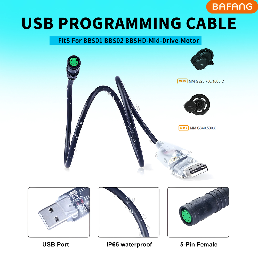 Bafang 8Fun Programming USB to TTL Cable Lead for BBS01B BBS02B BBSHD Mid Drive