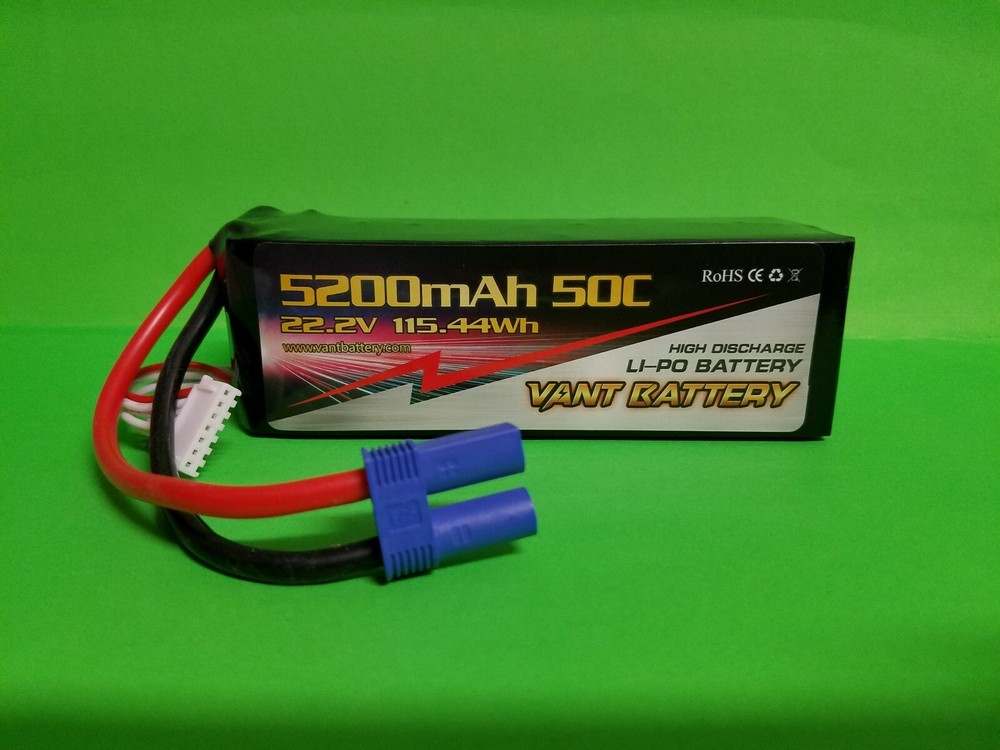 VANT 6S 22.2V 5200mAh 50C Lipo Battery w EC5 Plug Soft Case GENS ACE TURNIGY-image