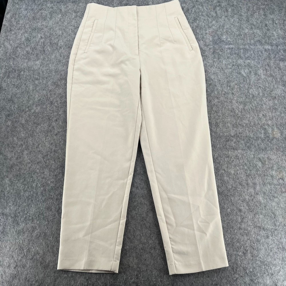 Zara Pants Womens Beige Tapered Chino Dress Casual L