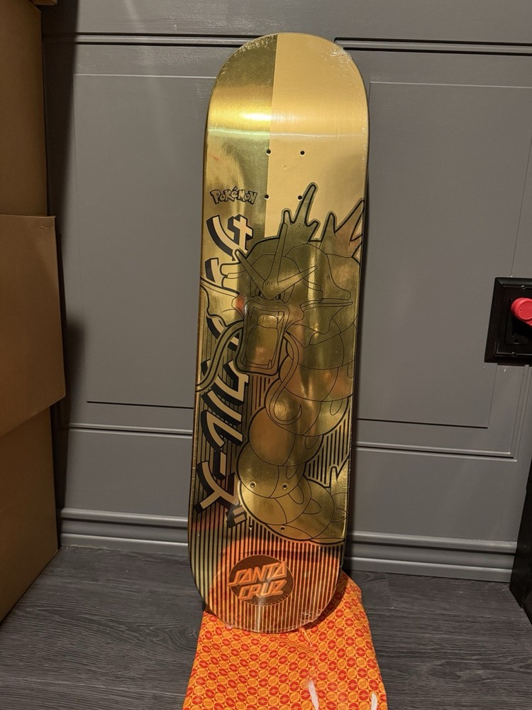 Santa Cruz Gold Gyarados Skateboard Deck (Pokémon) 1 of 50 in the ENTIRE WORLD