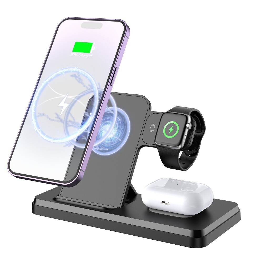 Wireless Charger Dock Charging Station 3 in 1 For Phone Watch iPhone 16 15 14 13