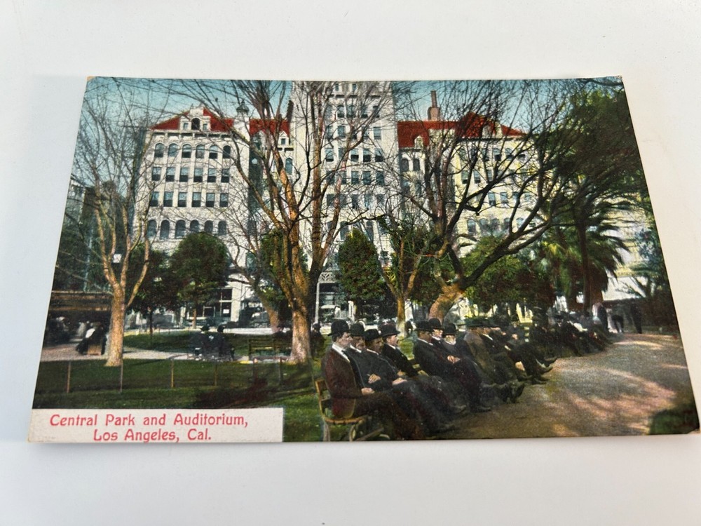 Central Park and Auditorium Los Angeles California Postcard